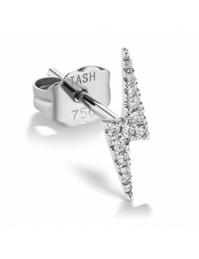 11mm Diamond Lightning Bolt Traditional Stud in White Gold