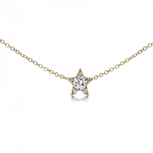 4.3mm Diamond Star Nekclace in Yellow Gold