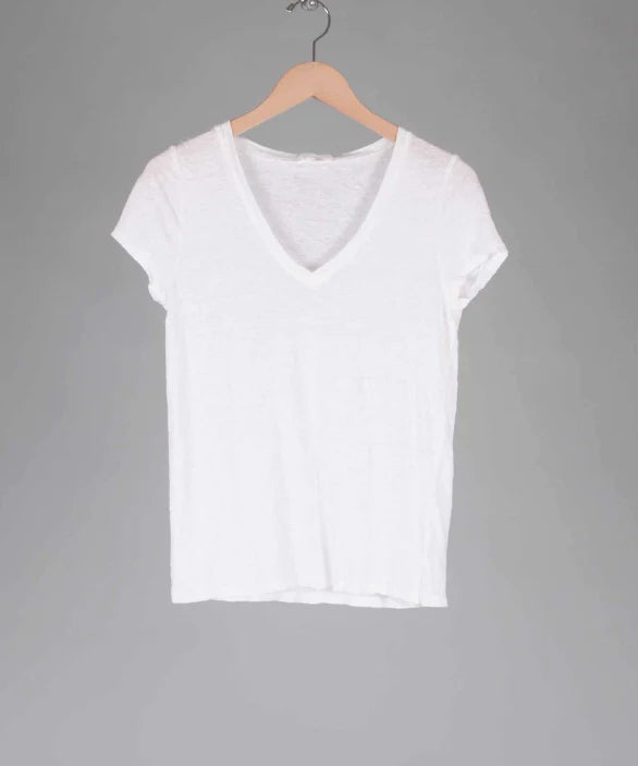 Bijou Tee in White Linen Knit