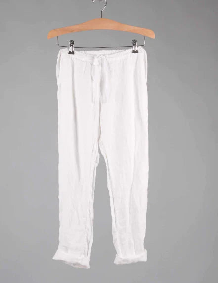 Hampton Linen Pants in White