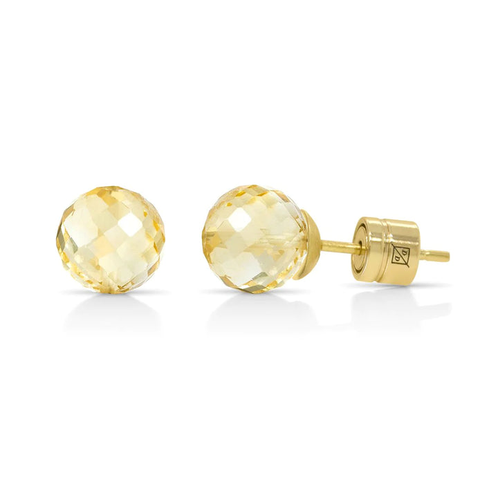 Manhattan Gemstone Studs Gold With Citrine