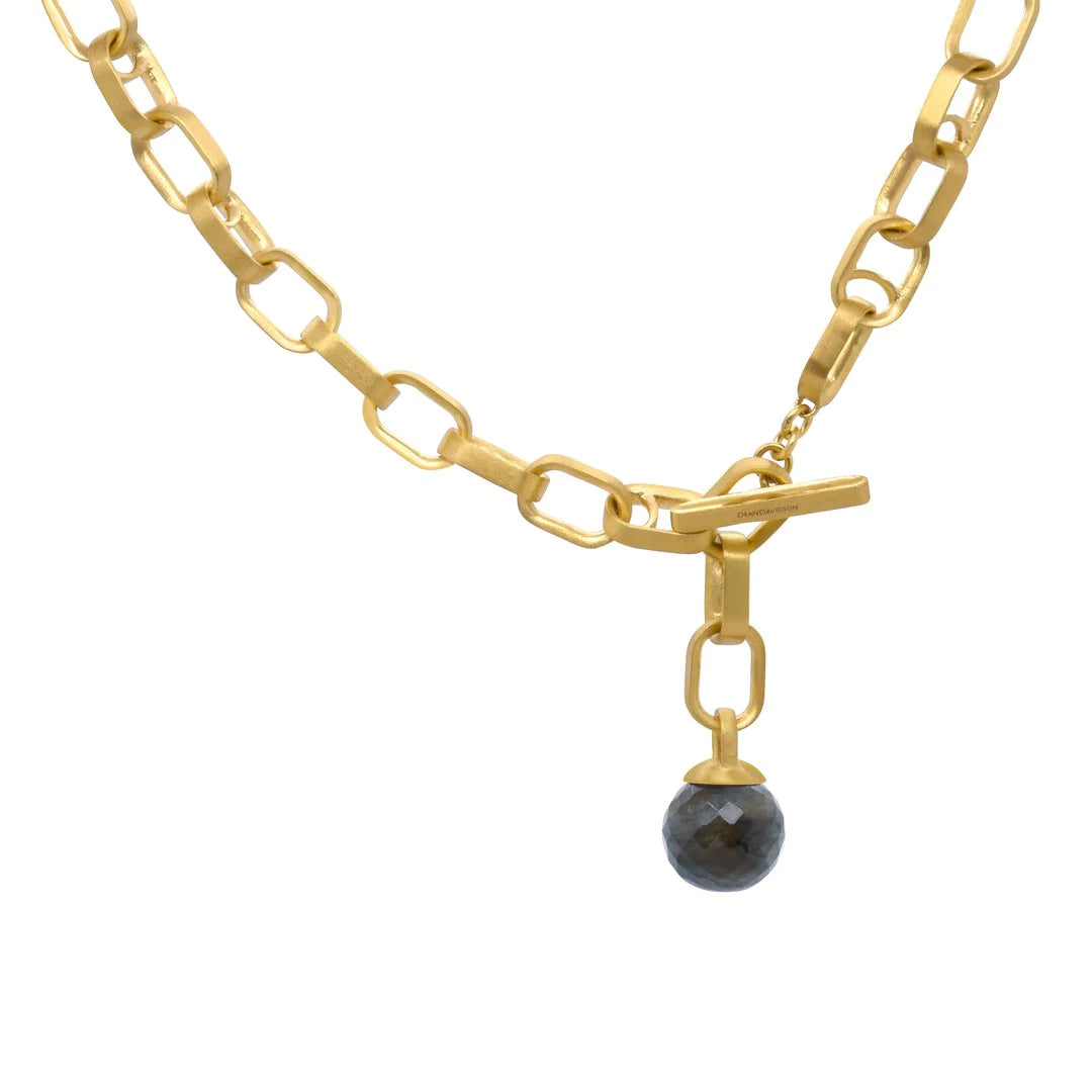 Manhattan Lariat Gold With Labradorite