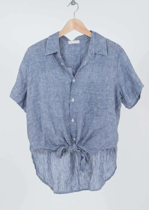 Georgia Linen Shirt in Denim