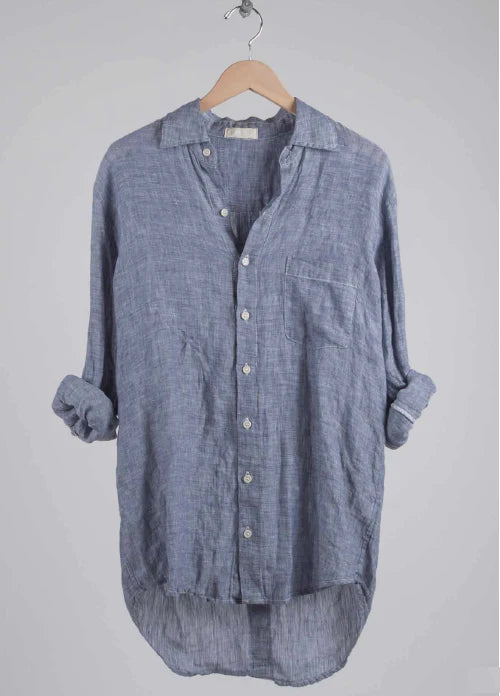 Jack Linen Boyfriend Shirt in Denim