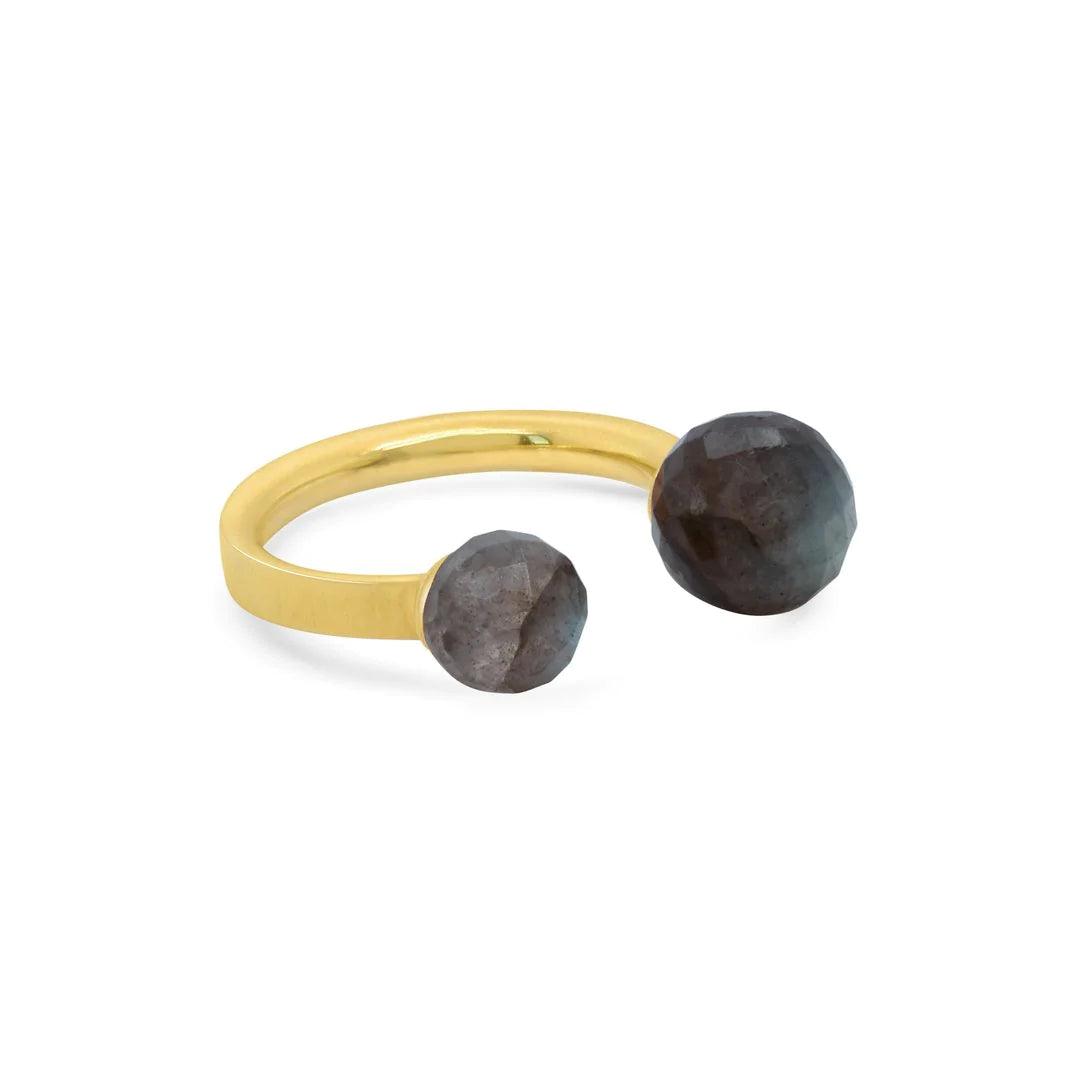 Manhattan Gemstone Ring Gold With Labradorite Size 6