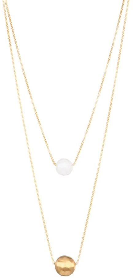 Manhattan Layered Necklace Gold With Moonstone