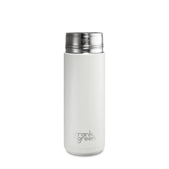 Frank Green X One2one Studio Reusable Stainless Steel Bottle in Coconut White