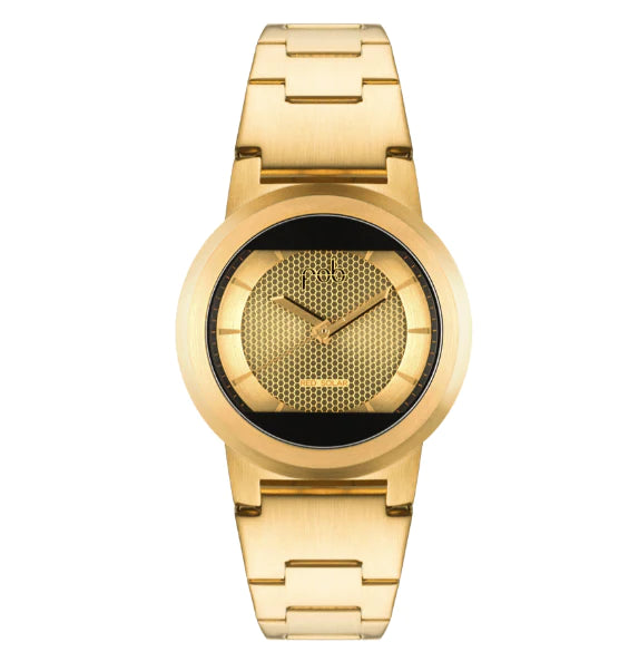 Red Solar Gold Wrist Watch With Gold Chain Strap