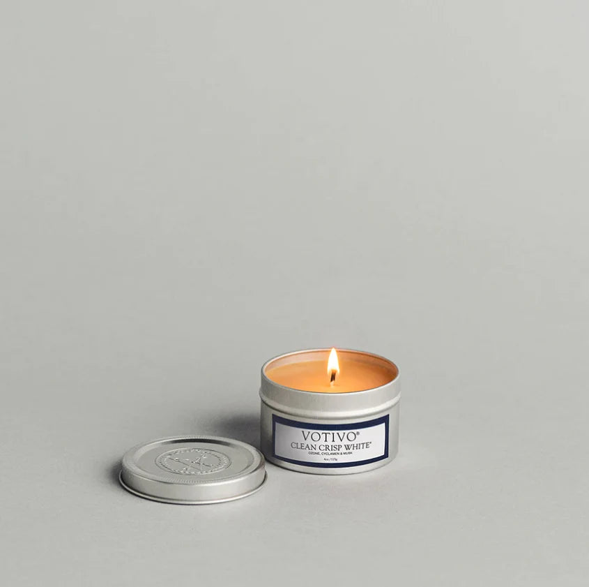 Clean Crisp White Travel Tin Candle